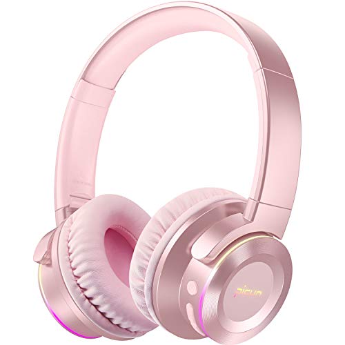 Product Cover Picun B9 Wireless Bluetooth Headphones with Mic 40H Playtime Wireless Headphones Over Ear Deep Bass Foldable Headset for TV PC Tablet Cellphone - Rose Gold for Women