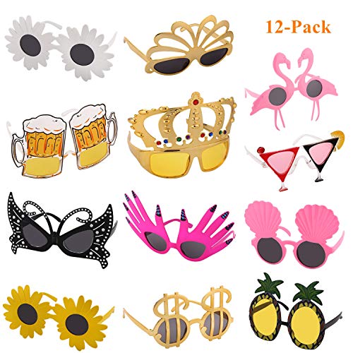 Product Cover Funny Glasses Novelty Party Sunglasses, 12-Pack Funny Sunglasses, Costume Party Glasses for Adults and Kids