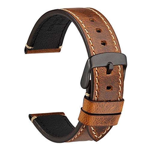 Product Cover WOCCI 18mm 20mm 22mm 24mm Watch Band - Premium Saddle Style Vintage Leather Watch Strap