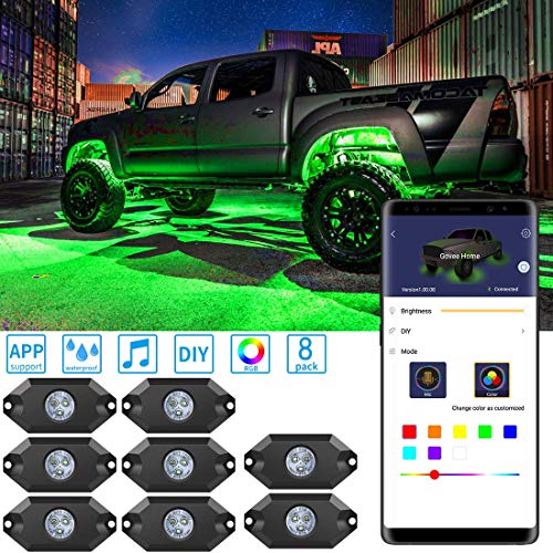 Product Cover Govee RGB LED Rock Lights, 8 Pods App Control Neon Lighting Kit, Waterproof Music Rock Lights, Car Underglow Rock Lights for JEEP Off Road Truck Car ATV SUV Motorcycle