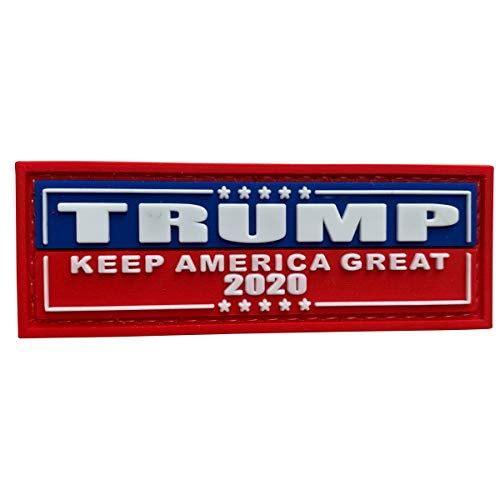 Product Cover Trump 2020 Flag Keep America Great PVC Morale Patch 3.1x1.25 inches with Hook Fastener Backing by uuKen Tactical Gear