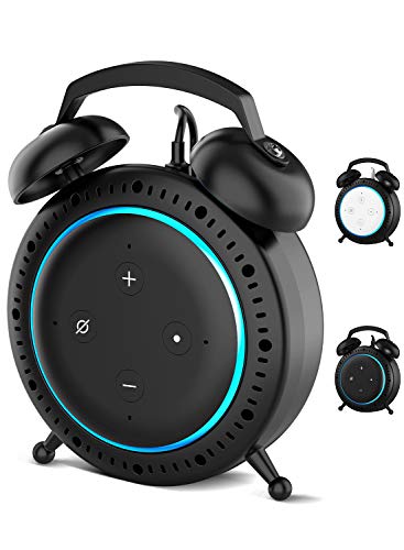 Product Cover Retro Alarm Clock Stand Mount Holder Protective Case Compatible with 3rd Generation, A Space-Saving Solution and Decoration for Your Smart Home Speakers, Built-in Cable Management (Black)