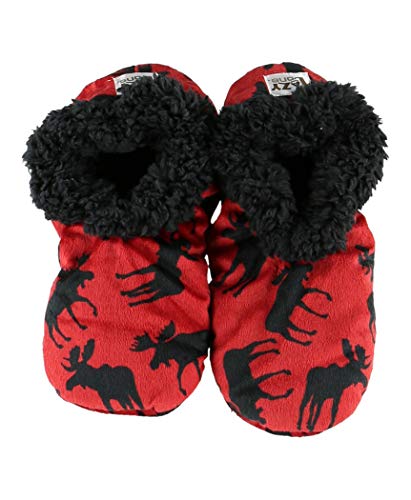 Product Cover Classic Moose Womens Plush Fuzzy Feet Slippers by LazyOne | Ladies Soft Fuzzy House Slippers (L/XL)