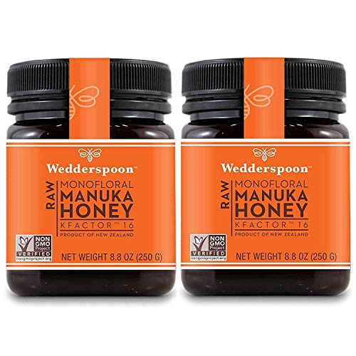 Product Cover Wedderspoon Premium Raw Manuka Honey KFactor 16, Unpasteurized, Genuine, Non-GMO Superfood, 8.8 Ounce, Pack of 2