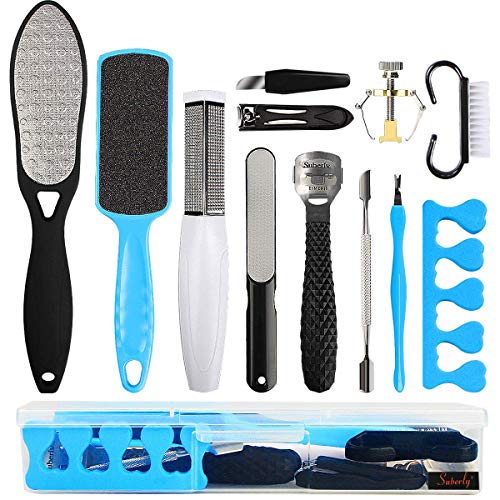 Product Cover Professional Pedicure Kit Foot Files Set Tools Double Sided Files Exfoliating Prevent Dead Skin Foot Skin Care Tool Set Salon Pedicure Kit Washable Effectively 13 in 1