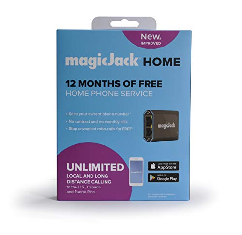 Product Cover magicJackHome 2019 VOIP Phone Adapter Portable Home and On-The-Go Digital Phone Service. Make Unlimited Local & Long Distance Calls to The U. S. and Canada. NO Monthly Bill (2019) 1-Pack