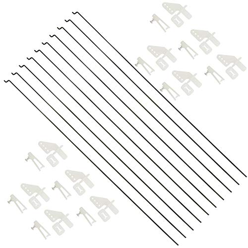 Product Cover WMYCONGCONG 10 PCS 1.2x260mm Steel Pushrod Parts + 10 PCS Nylon Micro Control Horns 20x11mm 4 Holes for RC Airplane Plane DIY Parts