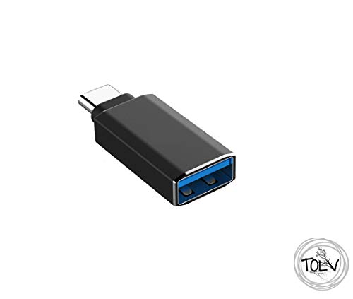 Product Cover Tolv USB C to USB Female Adapter Thunderbolt 3 to USB 3.0 Adapter Compatible with MacBook Pro 2019 and MacBook Air 2018, Dell XPS and More One Plus Mobile Phone