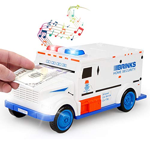 Product Cover Sopu Electronic Money Bank, Kids Code Armored Car Password Piggy Banks, Mini ATM Cash Coin Bank with Lights and Music Money Safe Coin Box for Children Fun Toy