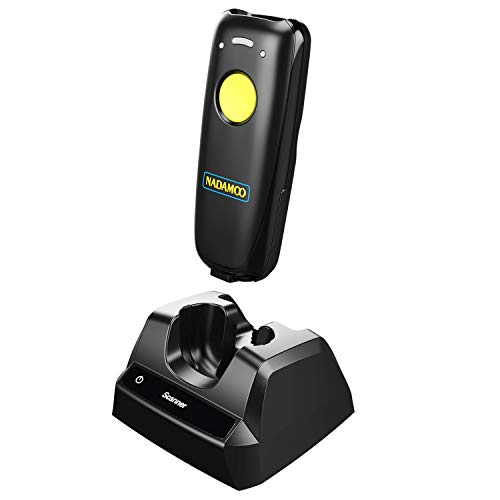 Product Cover NADAMOO Wireless Barcode Scanner Bluetooth Compatible, Small Portable USB 1D 2D QR Code Scanner for Inventory, Bar Code Image Reader for Tablet iPhone iPad Android iOS PC POS, with Charging Dock