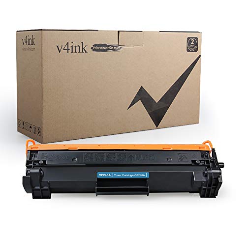 Product Cover [with New CHIP] V4INK Black 1-Pack Compatible for HP 48A CF248A M15w M29w Toner Cartridge for use in HP Laserjet Pro M15w M15a M16a M16w M15 HP Laserjet Pro MFP M28w M28a M29w M29a M29 Printer Ink