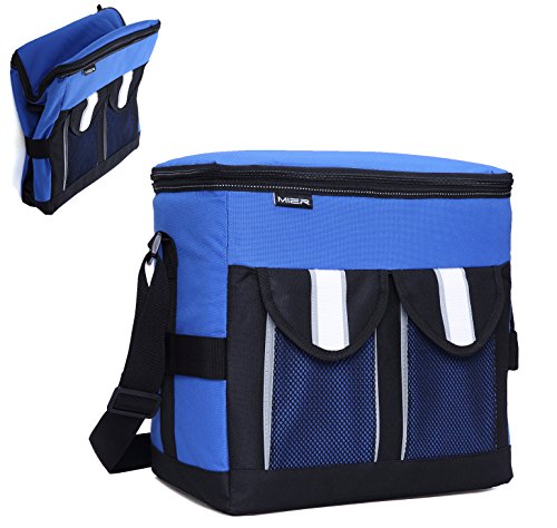 Product Cover MIER 30Cans Collapsible Soft Cooler Bag Insulated Picnic Lunch Bag for Adult, Men, Women, Leakproof Liner, Blue, Large