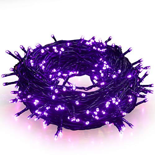 Product Cover Indoor Christmas String Lights - 220 LEDs 82ft/25m 8 Modes Memory Function End-to-End Plug in Outdoor Waterproof Decorative Fairy Twinkle Lights for Tree/Wedding/Thanksgiving Day/Patio/Room - Purple