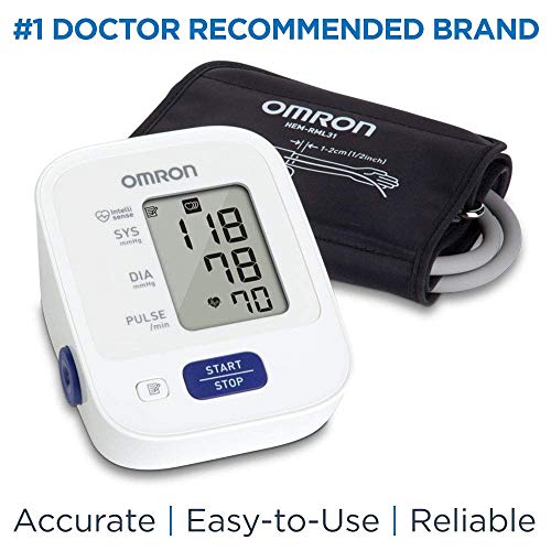 Product Cover Omron Bronze Blood Pressure Monitor, Upper Arm Cuff, Digital Blood Pressure Machine, Storesup to 14 Readings