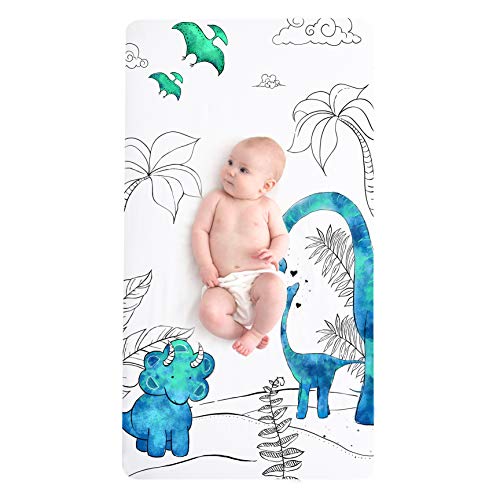 Product Cover JumpOff Jo Fitted Cotton Crib Sheet - Dinosaur