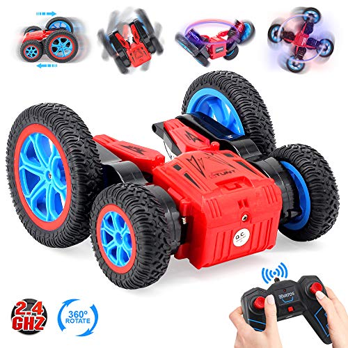 Product Cover VATOS RC Stunt Car Remote Control Car 4WD Off Road RC Flip Car, 360° Spins & Flips 180° Swing with Led Lights 2.4Ghz Double Sided Rotating Tumbling 3D Deformation Dance Car Kids Toy for Boys Girls