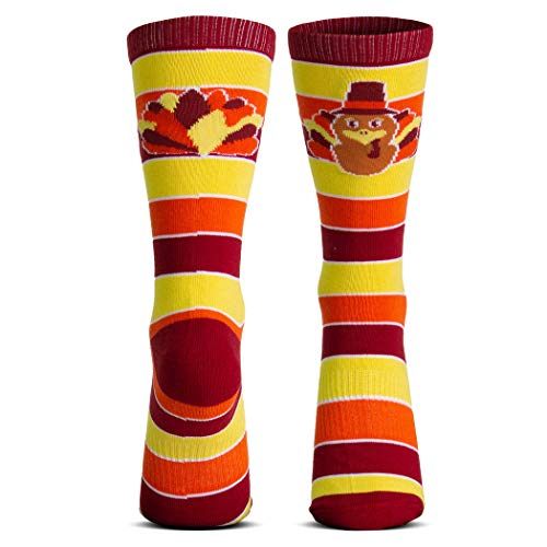Product Cover Thanksgiving Woven Mid-Calf Socks | Turkey Holiday Socks | One Size Fits Most