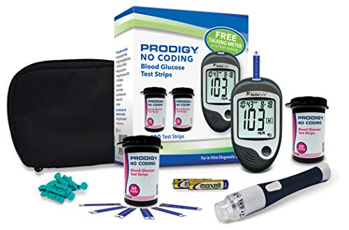 Product Cover Prodigy Glucose Monitor Kit - Includes Prodigy Meter, 100ct Test Strips, 10ct Lancets, Lancing Device, Carrying Case, Log Book