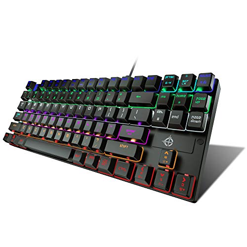 Product Cover STOGA Mechanical Gaming Keyboard, Anti Ghosting USB Wired Gaming Keyboard with 87 Keys, Alloy Base, 10 Kinds of Backlight Modes LED Backlit