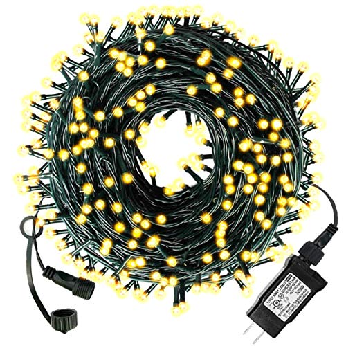 Product Cover Diojilad LED Christmas Lights Outdoor Indoor Christmas Decoration Lights 105Ft 300LED UL Certified(4 Sets Connectable), 8 Modes Waterproof Fairy Lights for Christmas Tree, Wedding, Party(Warm White)