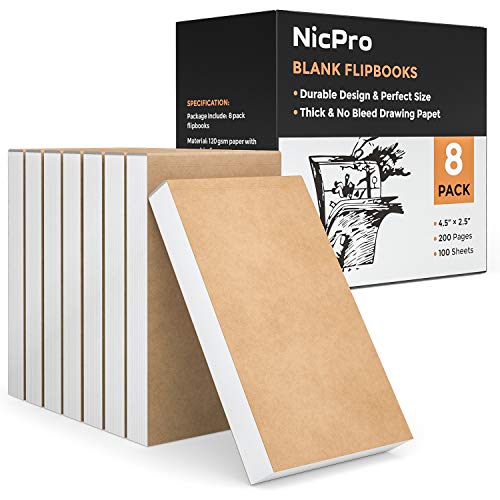 Product Cover Nicpro 8 Pack Blank Flipbook Kit 4.5