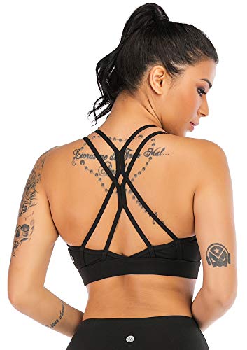 Product Cover RUNNING GIRL Strappy Sports Bra for Women Sexy Crisscross Back Light Support Yoga Bra with Removable Cups