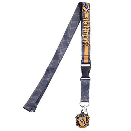 Product Cover Harry Potter Hufflepuff Crest Plaid Breakaway Lanyard with Charm