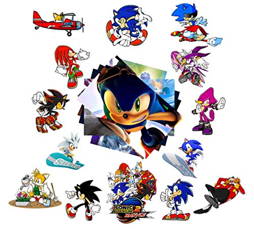 Product Cover GTOTd Stickers for Sonic The Hedgehog (4x4'' Pack B# 20-Pcs). Waterproof Colorful Stickers for Car, Laptop, Luggage, Bicycle Decal Graffiti Patches （Not Random）