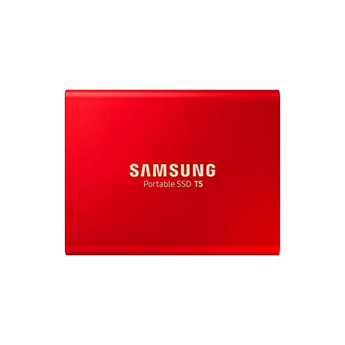 Product Cover Samsung T5 500GB USB 3.1 Gen 2 (10Gbps, Type-C) External Solid State Drive (Portable SSD) Metallic Red (MU-PA500R)
