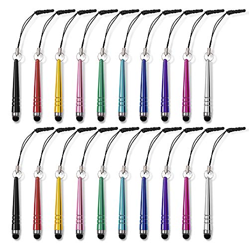 Product Cover homEdge Mini Stylus Pen Set of 20 Pack, Universal Capacitive Stylus with 3.5 mm Jack Compatible with All Device with Capacitive Touch Screen - 10 Color