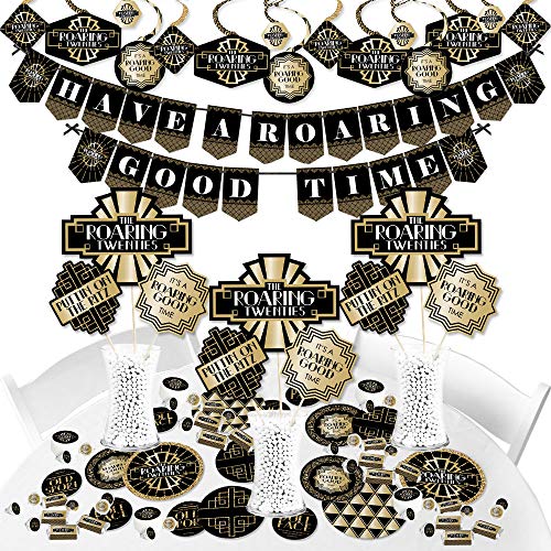 Product Cover Big Dot of Happiness Roaring 20's - 1920s Art Deco Jazz Party Supplies - Banner Decoration Kit - 2020 Graduation and Election Party - Fundle Bundle