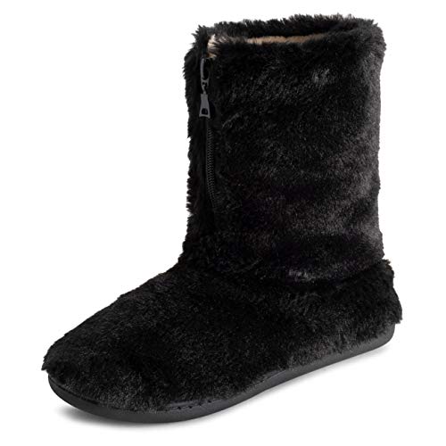 Product Cover Polar Womens Memory Foam Zipper Faux Fur Covered Rubber Sole Indoor Outdoor Cosy Luxury Boot Slippers