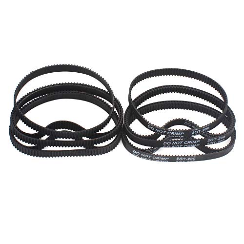 Product Cover (Pack of 10pcs) 3D Printer Timing Belt 2GT-6 Closed Loop Rubber Belt 200mm Width 6mm (Black)