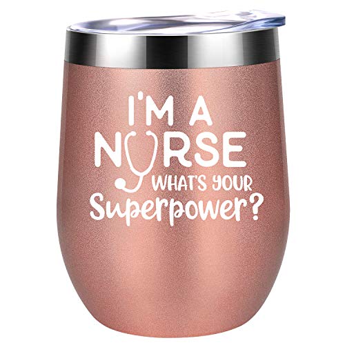 Product Cover Nurse Gifts for Women - Christmas Gifts for Nurses - Nurse Practitioner Gifts - RN Nurse Gifts - Funny Stocking Stuffers, New Year Eve Party, Birthday Nursing Gifts - Coolife Wine Tumbler Nurse Mug