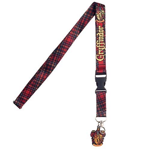 Product Cover Harry Potter Gryffindor Crest Plaid Breakaway Lanyard with Charm