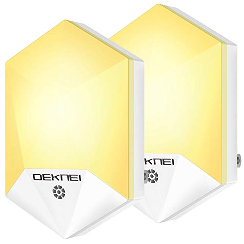 Product Cover Deknei Plug-in Night Light,Warm White LED Night Lights with Auto Dusk to Dawn Sensor for Hallway,Bedroom,Kids Room,Kitchen,Bathroom,Stairway,Energy Efficient,Compact(2 Packs)