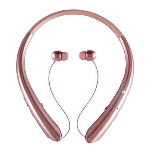 Product Cover LINYY Bluetooth Headphones Wireless Neckband Headset Retractable Earbuds Sports Sweat-Proof Noise Cancelling Stereo Earphones with Mic for iPhone Android and Other Bluetooth Enabled Devices (Rose)