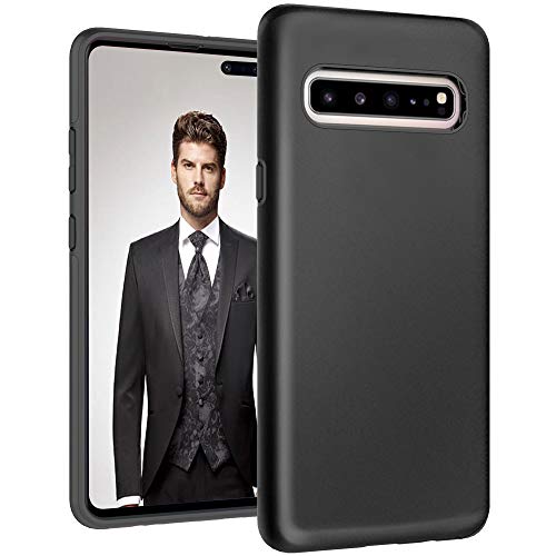 Product Cover Galaxy S10 5G Case, Androgate Grace Armor Hybrid Tough Matte Back Cover Bumper Protective Case for Samsung Galaxy S10 5G (2019), Black