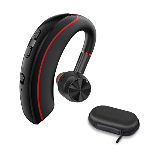 Product Cover Bluetooth Headset Wireless Business Bluetooth V5.0 Earpiece Ultralight HD Headphones Hands-Free Earphones with Noise Cancellation Microphone Wide Compatible with Cell Phones for Office/Work Out/Truck