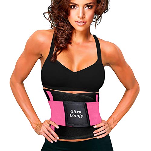 Product Cover UltraComfy Waist Trainer for Weight Loss Waist Trimmer AB Belt Sweat Belt Burn Calories Boosts Metabolism Pink