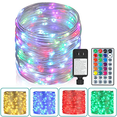 Product Cover 80 Ft Outdoor Rope Lights, 240 LEDs Color Changing Lights with Remote, Waterproof String Lights Plug-in Outdoor Fairy Lights Twinkle Lights for Wedding, Patio, Garden, Christmas Decor,16 Colors