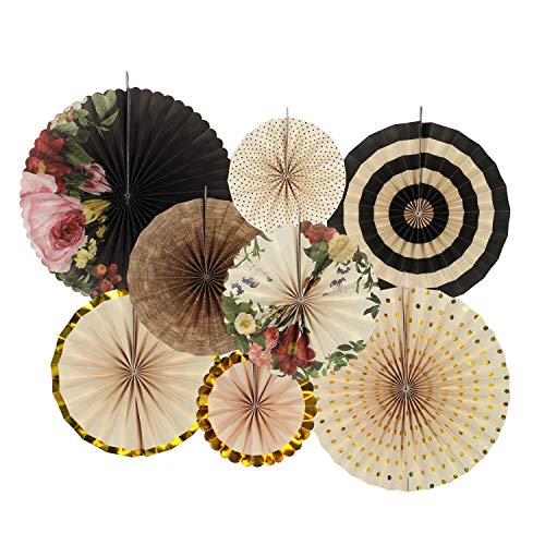 Product Cover zilue Party Hanging Paper Fans Decoration Set for Wedding Birthday Party Mother's Day Round Events Accessories Set of 8