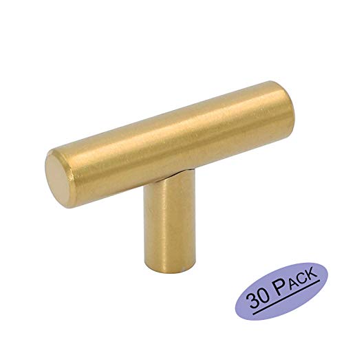 Product Cover goldenwarm Knobs for Dresser Drawers Brushed Brass Cabinet Knobs - LS201GD Contemporary Cabinet Hardware Knob 2