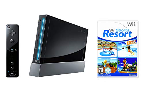 Product Cover Nintendo Wii Console Black with Wii Sports Resort (Renewed)