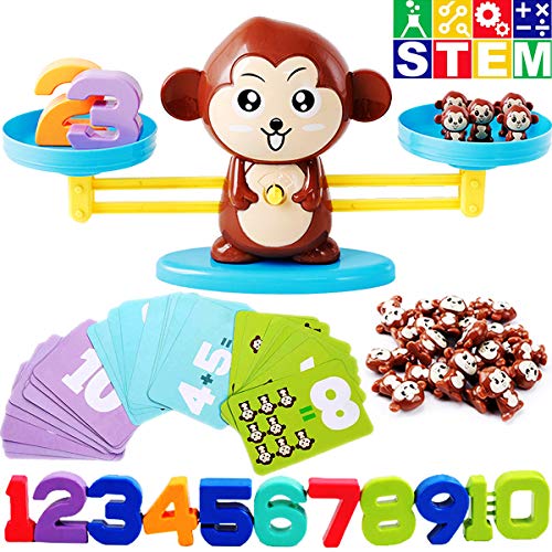 Product Cover CozyBomB Monkey Balance Counting Cool Math Games - STEM Toys for 3 4 5 Year olds Cool Math Educational Kindergarten - Number Learning Material for Boys and Girls