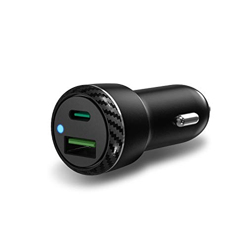Product Cover Verolink USB C PD Car Charger, Multi-Protocol Fast Car Charger Adapter 27W with Dual Ports (Power Delivery&Quick Charge 3.0)for iPhone 11 Pro/XR, iPad Pro, OnePlus 6/7, Samsung S10/S9/S8,Pixel 2/3 XL