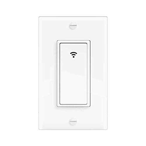 Product Cover Vaticas Smart Light Switch, WiFi Wall Switch Compatible with Alexa, Google Home and IFTTT, with Remote Control and Timer, Neutral Wire Required, 2.4G WiFi, No Hub (1 Gang)