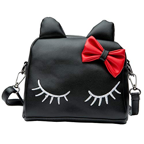 Product Cover Purse For Little Girls, Kids Mini Backpack Crossbody Bow Bag Toddler Cat Handbag