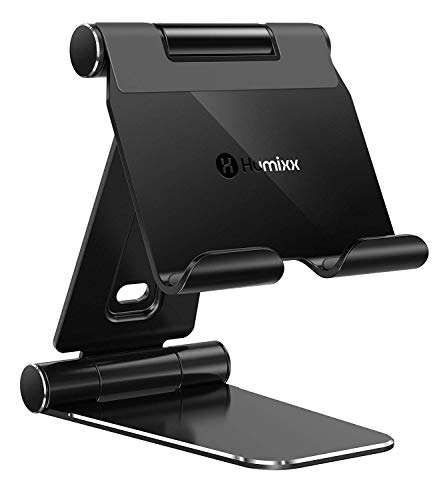 Product Cover Humixx Tablet Stand, Dual Adjustable Phone Stand [Sturdy No-Slip/Shaking] Foldable Holder Dock Compatible with iPad Pro 12.9 Mini Air Samsung Galaxy Kindle Fire Nintendo Switch Pad 4-13 Inch Tablets