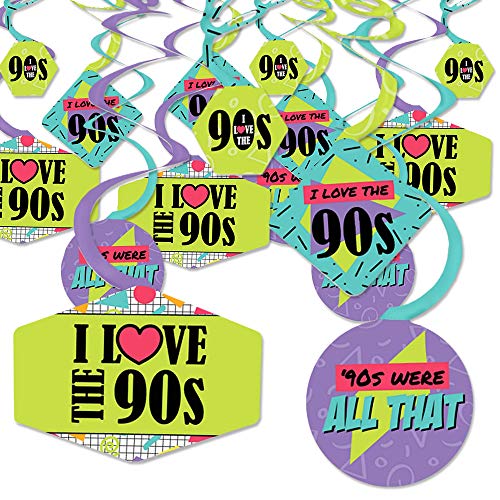 Product Cover 90's Throwback - 1990s Party Hanging Decor - Party Decoration Swirls - Set of 40